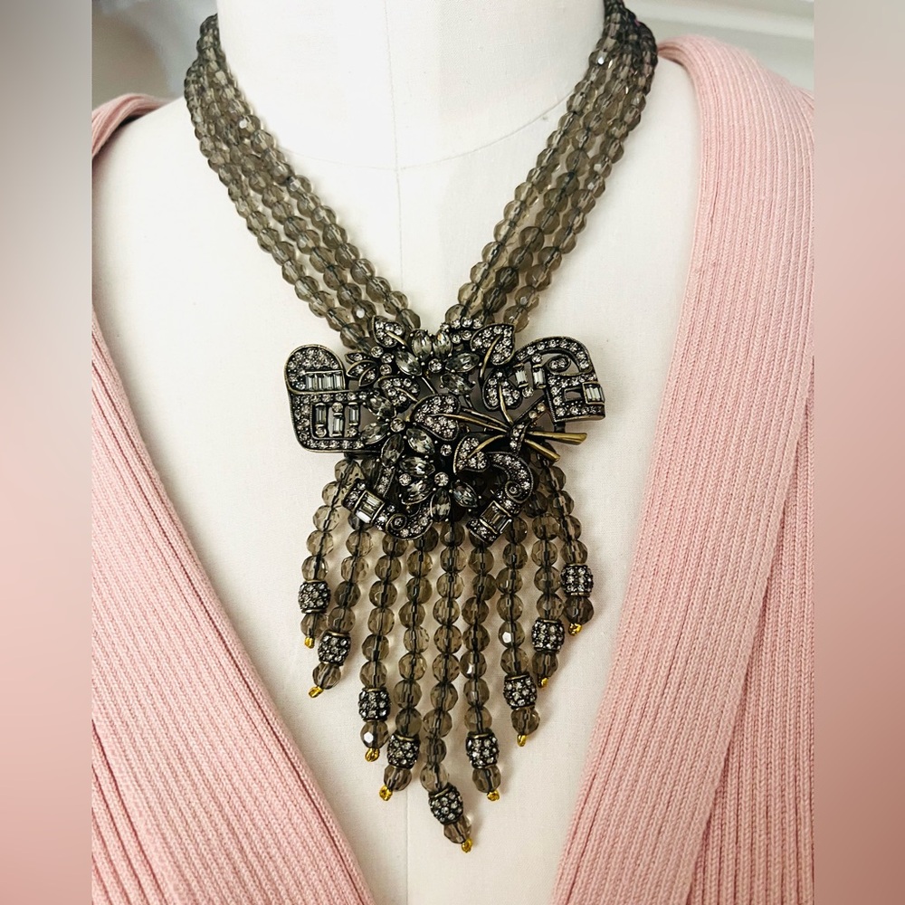 Heidi Daus “Dramatic Décolleté” EUC striking vintage necklace 3 strands,
